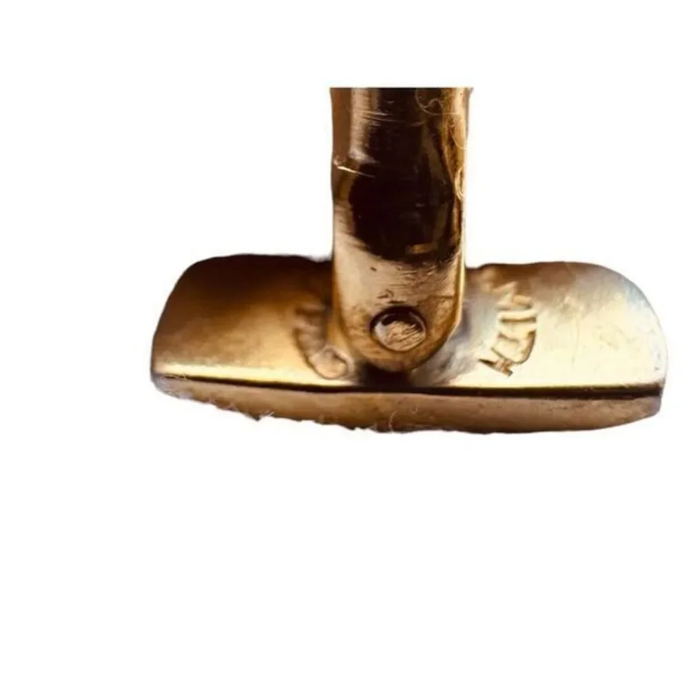 Vintage Smith Pat Pending Basset Dachshund‎ Long Hair Dog Cufflinks Gold Tone